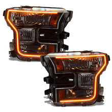 Cargar imagen en el visor de la galería, Oracle 15-17 Ford F-150 Dynamic RGB+A Pre-Assembled Headlights Halogen - Blk Edition - SEE WARRANTY