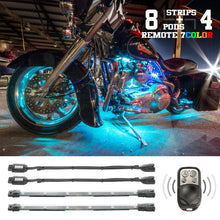 Cargar imagen en el visor de la galería, XK Glow Flex Strips 7 Color LED Accent Light Motorcycle/ATV Kit (8xCompact Pods + 4x10In)