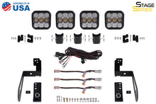 Cargar imagen en el visor de la galería, Diode Dynamics Jeep JK SS5 4-Pod CrossLink Grille Lightbar Kit Sport - Yellow Combo