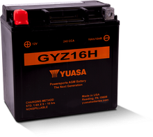 Cargar imagen en el visor de la galería, Yuasa GYZ16H High Performance Maintenance Free AGM 12 Volt Battery