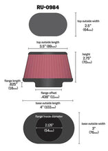 Cargar imagen en el visor de la galería, K&amp;N Universal Rubber Filter 2.125in Flange ID/3in x 4in Tapered Oval/2.75in Height (4 Filters)