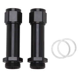 Russell Adapter Fitting -8 Female An To Holley Dual Feed 750 Through Domin. 1350 Male Blk Ano 2 Pk