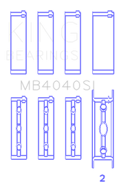 King Engine Bearings Chrysler 215 Ohv (Size +0.50mm) Main Bearing Set