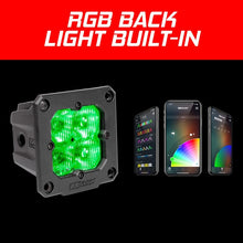 Cargar imagen en el visor de la galería, XK Glow Flush Mount XKchrome 20w LED Cube Light w/ RGB Accent Light Kit w/ Cntrlr- Driving Beam 2pc