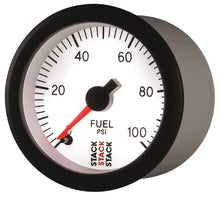 Cargar imagen en el visor de la galería, Autometer Stack 52mm 0-100 PSI 1/8in NPTF Male Pro Stepper Motor Fuel Pressure Gauge - White