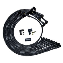Cargar imagen en el visor de la galería, Moroso SBC Under Header 90 Deg Plug Non-HEI Sleeved Ultra Spark Plug Wire Set - Black