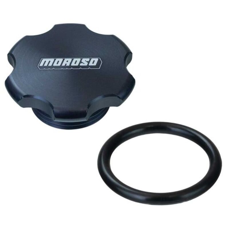 Moroso 1 1/4in-12 Thread Aluminum Filler Cap Kit - Black Anodized
