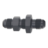 DeatschWerks 6AN Male Flare to 6AN Male Flare Bulkhead Adapter (Incl Nut) - Anodized Matte Black