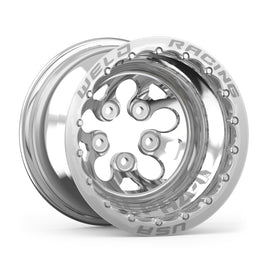 Weld Alpha-1 15x12 / 5x4.5 BP / 3in BS Polished Wheel - Polished Double Beadlock MT