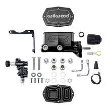 Cargar imagen en el visor de la galería, Wilwood Mopar Compact Tandem Master Cylinder Kit w/ Combination Valve &amp; Pushrod 15/16in Bore - Black