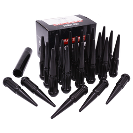 Raceline 14x1.5 XL Spike Black Lug Nuts (Set of 24)