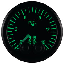 Cargar imagen en el visor de la galería, Autometer Stack 52mm 0-15 PSI 1/8in NPTF Male Pro-Control Fuel Pressure Gauge - Black