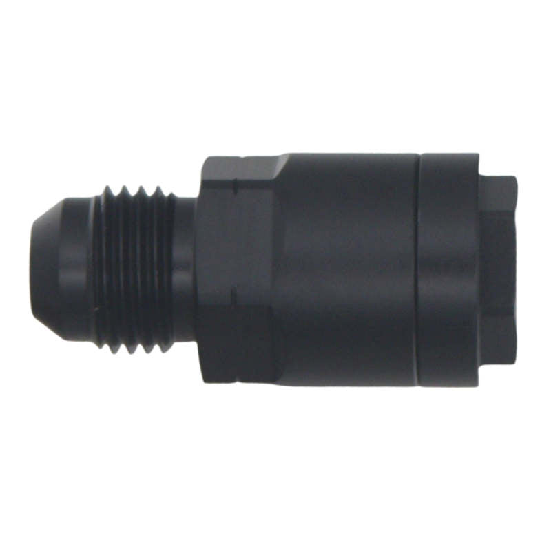 DeatschWerks 6AN Male Flare to 5/16in Female EFI Quick Connect Adapter - Anodized Matte Black