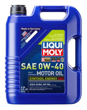 Cargar imagen en el visor de la galería, LIQUI MOLY 5L Synthoil Energy A40 Motor Oil SAE 0W40 - Single