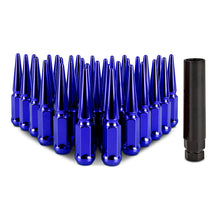 Cargar imagen en el visor de la galería, Mishimoto Mishimoto Steel Spiked Lug Nuts M14 x 1.5 32pc Set Blue