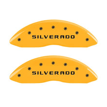 Load image into Gallery viewer, MGP 2 Caliper Covers Eng Front Silverado Yellow Finish Blk Char 05 Chevy Silverado 1500