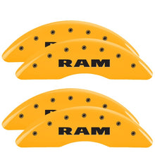 Load image into Gallery viewer, MGP 19-25 Ram 3500 4 Caliper Covers Engraved Front &amp; Rear - Yellow w/ RAM