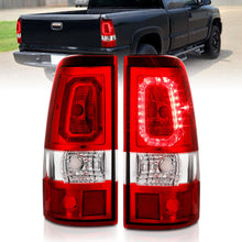 Cargar imagen en el visor de la galería, ANZO 2003-2006 Chevy Silverado 1500 LED Taillights Plank Style Chrome With Red/Clear Lens