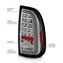 Load image into Gallery viewer, ANZO 00-06 Toyota Tundra LED Taillights w/ Light Bar Chrome Housing Clear Lens