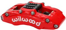 Cargar imagen en el visor de la galería, Wilwood Caliper - AT6 Lug Mount Red 1.75in/1.38in/1.38in Piston .75in Rotor - Left Side