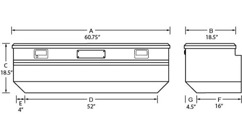 Tradesman Aluminum Flush Mount Truck Tool Box (60in.) - Black