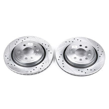 Cargar imagen en el visor de la galería, Power Stop 03-11 Saab 9-3 Rear Evolution Drilled &amp; Slotted Rotors - Pair