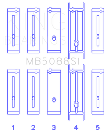 King Engine Bearings Chevrolet/Isuzu Ohv Ln2 (Size +1.0mm) Main Bearing Set