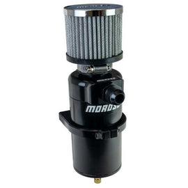 Moroso Single Inlet -10AN Billet Breather Tank Catch Can - Black