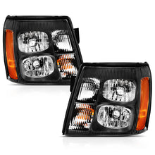 Cargar imagen en el visor de la galería, ANZO 2003-2006 Cadillac Escalade Crystal Headlight Black Amber