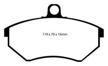 Cargar imagen en el visor de la galería, EBC 94 Volkswagen Cabriolet 1.8 Redstuff Front Brake Pads