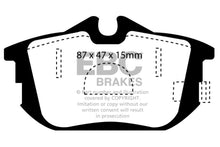 Cargar imagen en el visor de la galería, EBC 99-04 Volvo S40 1.9 Turbo T4 (200 BHP) Yellowstuff Rear Brake Pads