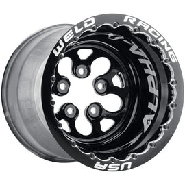 Weld Alpha-1 15x13 / 5x4.5 BP / 3in. BS Black Wheel - Black Double Beadlock MT