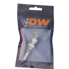 Cargar imagen en el visor de la galería, DeatschWerks 6AN Male Flare to Straight 5/16in Single Hose Barb - Anodized DW Titanium