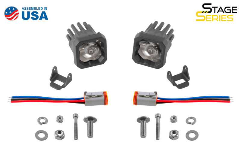 Diode Dynamics Stage Series C1 LED Pod Pro - White Flood Standard WBL (Pair)