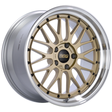 Cargar imagen en el visor de la galería, BBS LM 20x9 5x114.3 ET28 PFS Gold Center Diamond Cut Lip Wheel - 82mm PFS Required