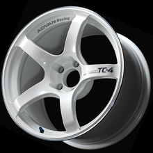 Cargar imagen en el visor de la galería, Advan TC4 17x9.0 +63 5-114.3 Racing White Metallic &amp; Ring Wheel