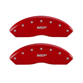 MGP 4 Caliper Covers Engraved Front & Rear MGP Red Finish Silver Char 2017 Toyota Corolla IM