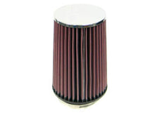 Cargar imagen en el visor de la galería, K&amp;N Universal Chrome Filter 3 1/2 inch FLG / 5 1/2 inch Bottom / 4 1/2 inch Top / 8 inch Height