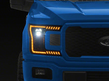 Cargar imagen en el visor de la galería, Raxiom 18-20 Ford F-150 LED Halo Surround Headlights with Amber DRL- Black Housing- Clear Lens