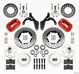 Wilwood Forged Dynalite Front Kit 11.00in Drill-Red 59-64 Chevy Impala / 63-64 Corvette
