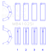 Cargar imagen en el visor de la galería, King Engine Bearings Chrysler 226 (3.7L) (Size +0.50mm) Main Bearing Set