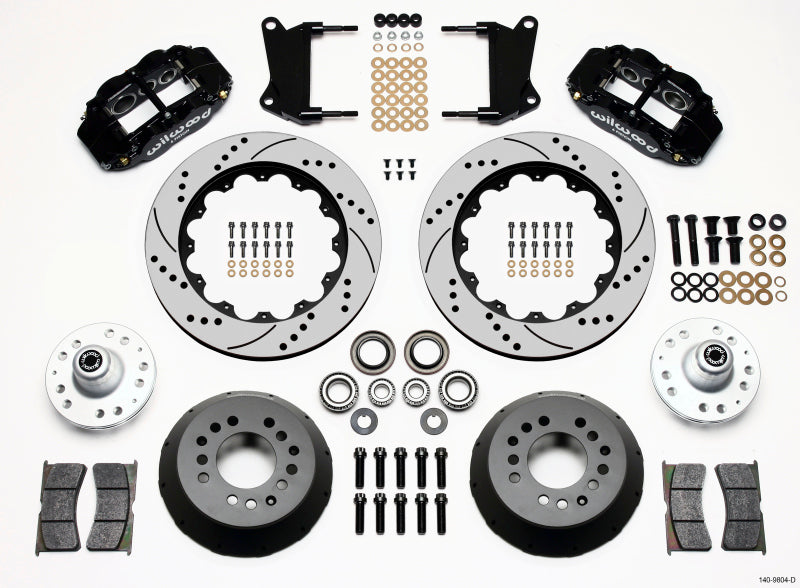 Wilwood Narrow Superlite 6R Front Hub Kit 14.00in Drilled 67-69 Camaro 64-72 Nova Chevelle