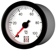 Cargar imagen en el visor de la galería, Autometer Stack 52mm 0-100 PSI 1/8in NPTF Male Pro Stepper Motor Oil Pressure Gauge - White