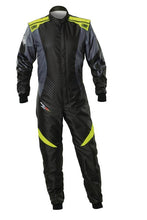 Cargar imagen en el visor de la galería, OMP KS-2 Art Suit Black/Fluo Yellow - Size 150 (Kids)
