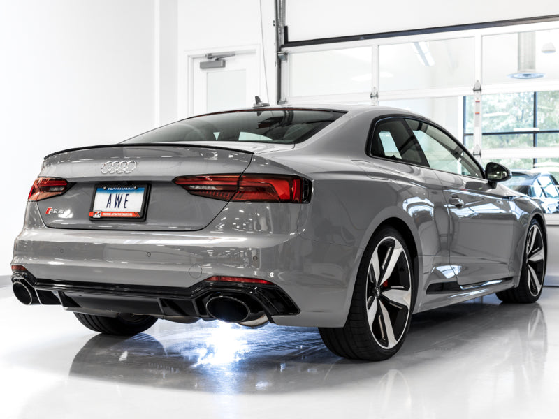 AWE Tuning Audi B9 RS 5 Sportback Touring Edition Exhaust-Resonated- Diamond Black RS Style Tips