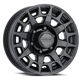 Raceline 873B Backcountry Trailer 16x6in / 8x6.5 BP / 0mm Offset / 4.9mm Bore - Satin Black
