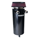Moroso 6in Diameter Dual -16AN Inlet Aluminum Breather Tank Catch Can - Black