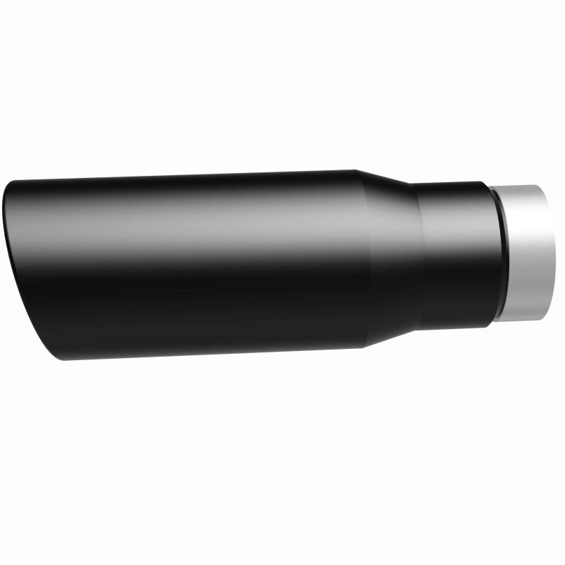 MagnaFlow Tip Stainless Black Coated Single Wall Round Single Outlet 5in Dia 3.5in Inlet 14.5in L