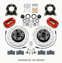 Cargar imagen en el visor de la galería, Wilwood Forged Dynalite-M Front Kit 11.30in 1 PC Rotor&amp;Hub Drill-Red 1965-1969 Mustang Disc &amp; Drum