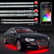 Cargar imagen en el visor de la galería, XK Glow Strip Million Color XKCHROME App Undercar Kit (8x24In Tube + 6x10In Strip + 4x36In)